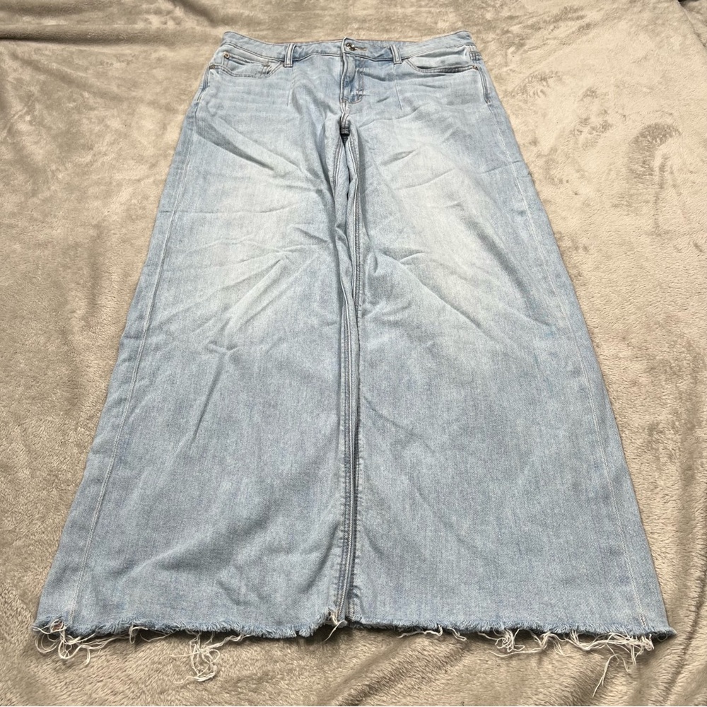 American Eagle Low Rise Baggy Wide Leg Jeans Womens 32x28 Light Wash Blue Denim